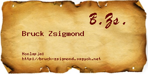 Bruck Zsigmond névjegykártya